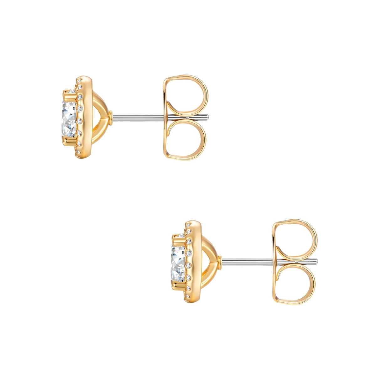 Ohrstecker gelbgold Zirkonia weiß
