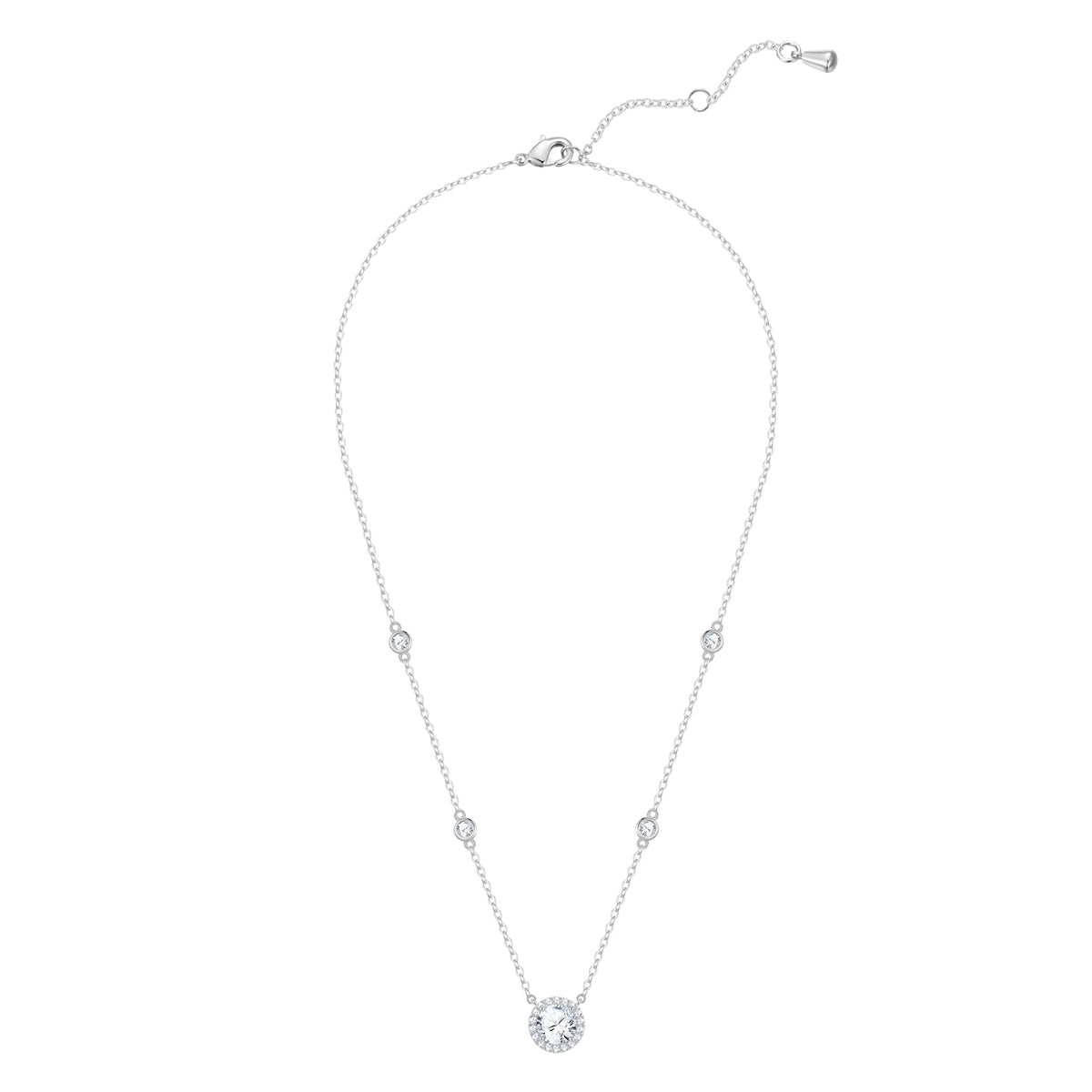 Kette mit Anhänger Zirkonia weiß