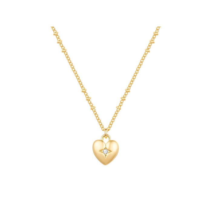 Kette mit Anhänger gelbgold Glaskristall weiß