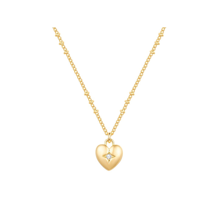 Kette mit Anhänger gelbgold Glaskristall weiß