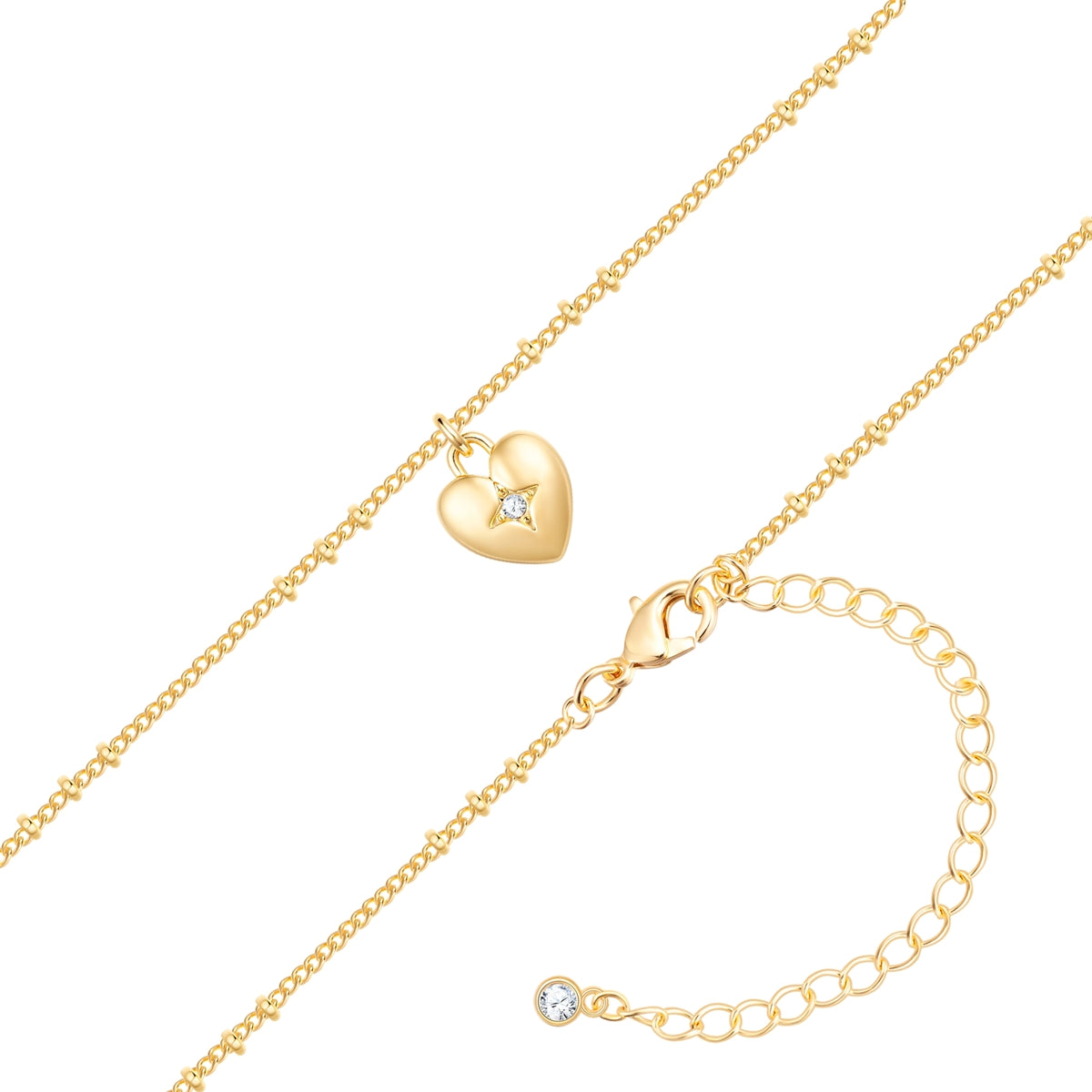 Kette mit Anhänger gelbgold Glaskristall weiß