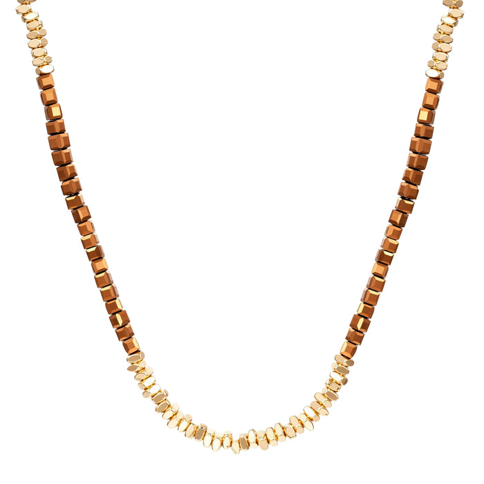 Kette gelbgold Glas braun