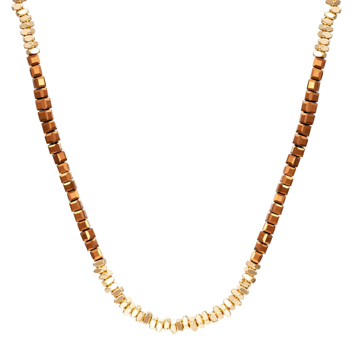 Kette gelbgold Glas braun