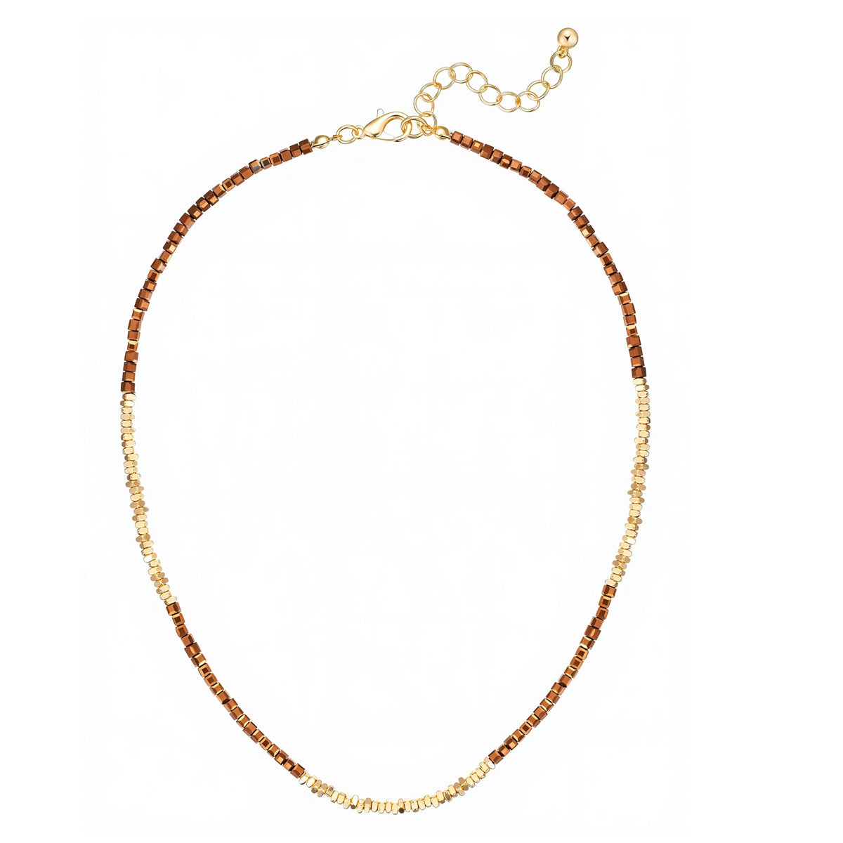 Kette gelbgold Glas braun