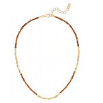 Kette gelbgold Glas braun