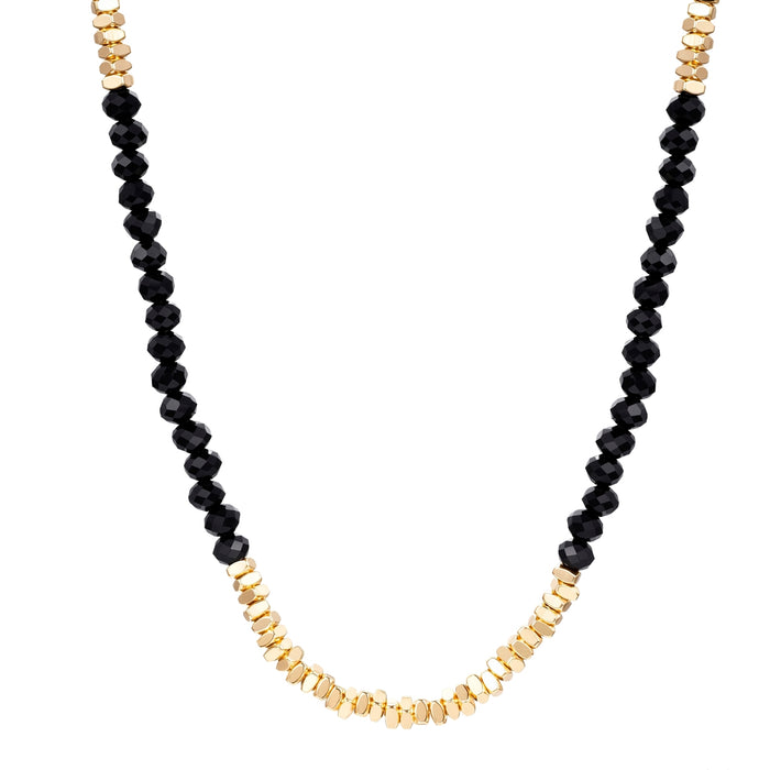 Kette gelbgold Glas schwarz