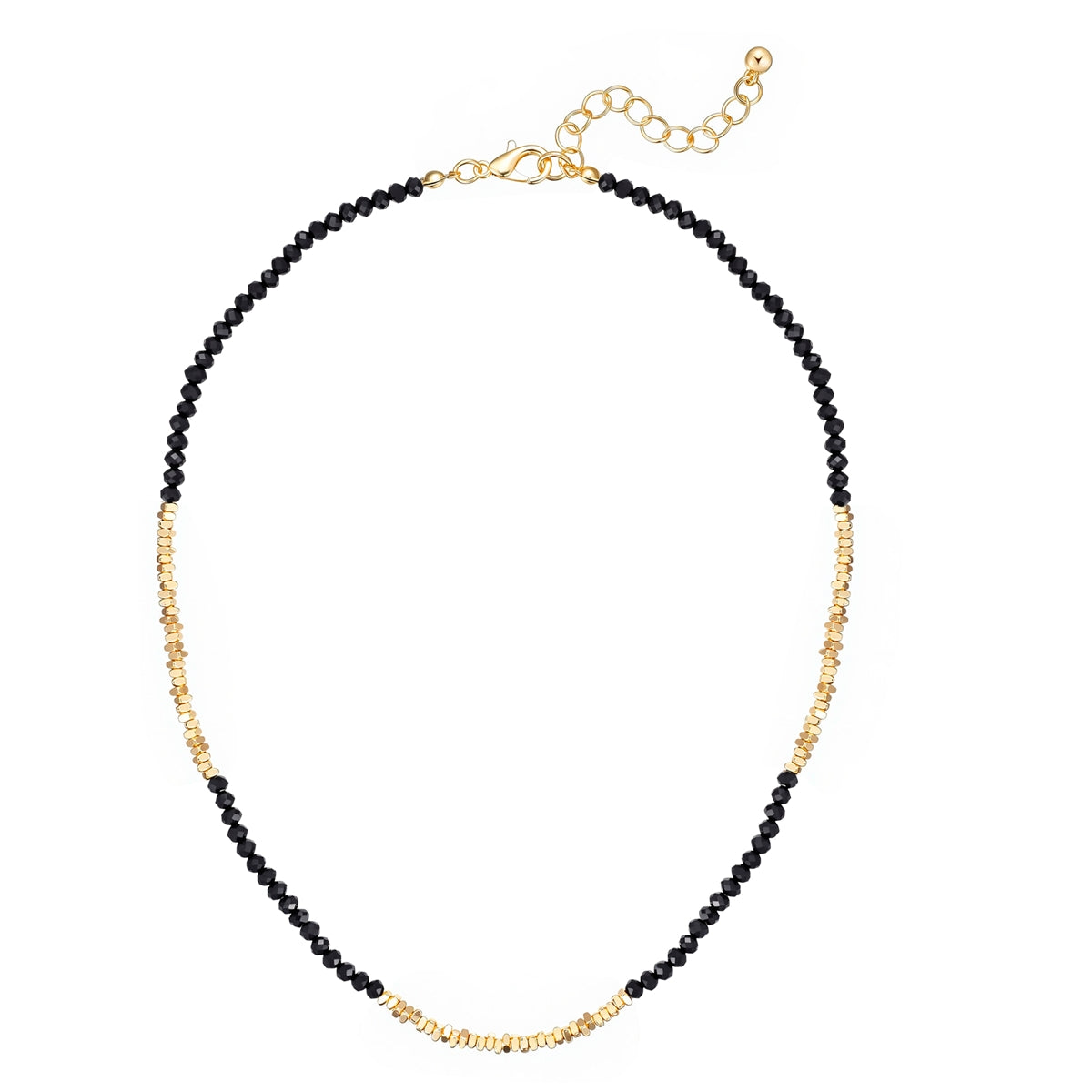 Kette gelbgold Glas schwarz