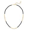 Kette gelbgold Glas schwarz