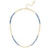 Kette gelbgold Glas blau