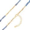 Kette gelbgold Glas blau