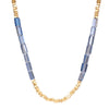 Kette gelbgold Glas blau