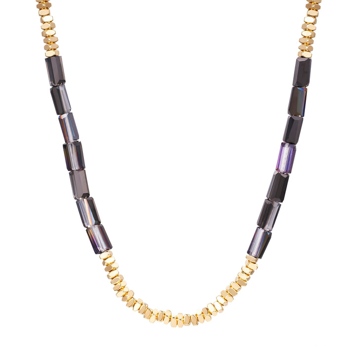 Kette gelbgold Glas schwarz