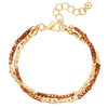 Armband gelbgold Glas braun