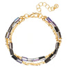Armband gelbgold Glas schwarz
