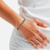 Armband gelbgold Glas blau