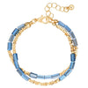 Armband gelbgold Glas blau