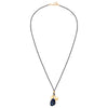 Kette mit Anhänger gelbgold Naturstein blau