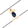 Kette mit Anhänger gelbgold Naturstein blau