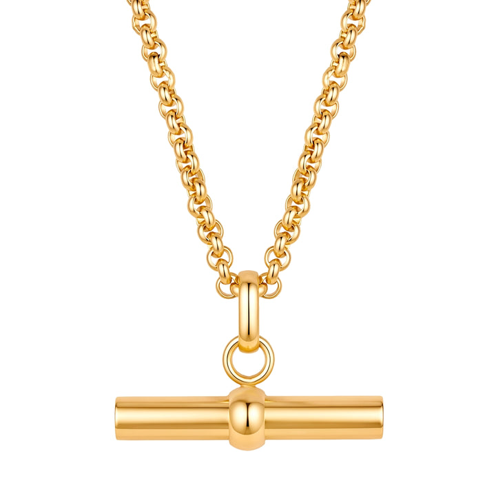 Kette mit Anhänger Edelstahl gelbgold