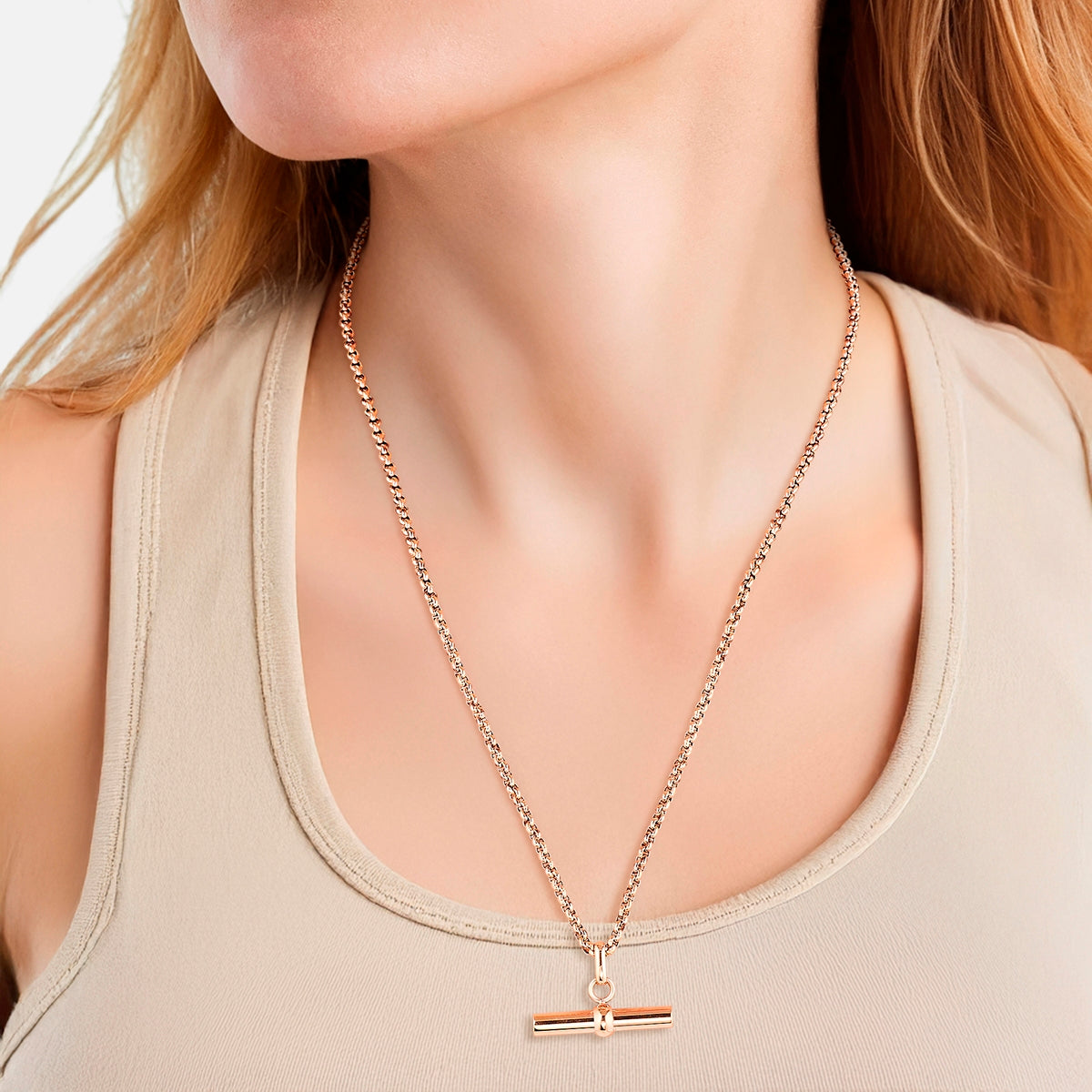 Kette mit Anhänger Edelstahl roségold