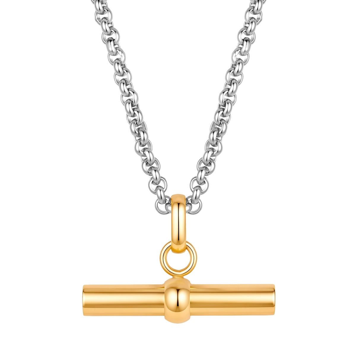 Kette mit Anhänger Edelstahl bicolor