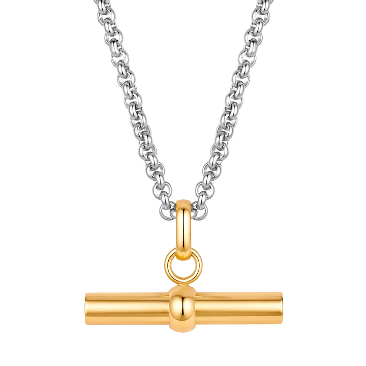 Kette mit Anhänger Edelstahl bicolor