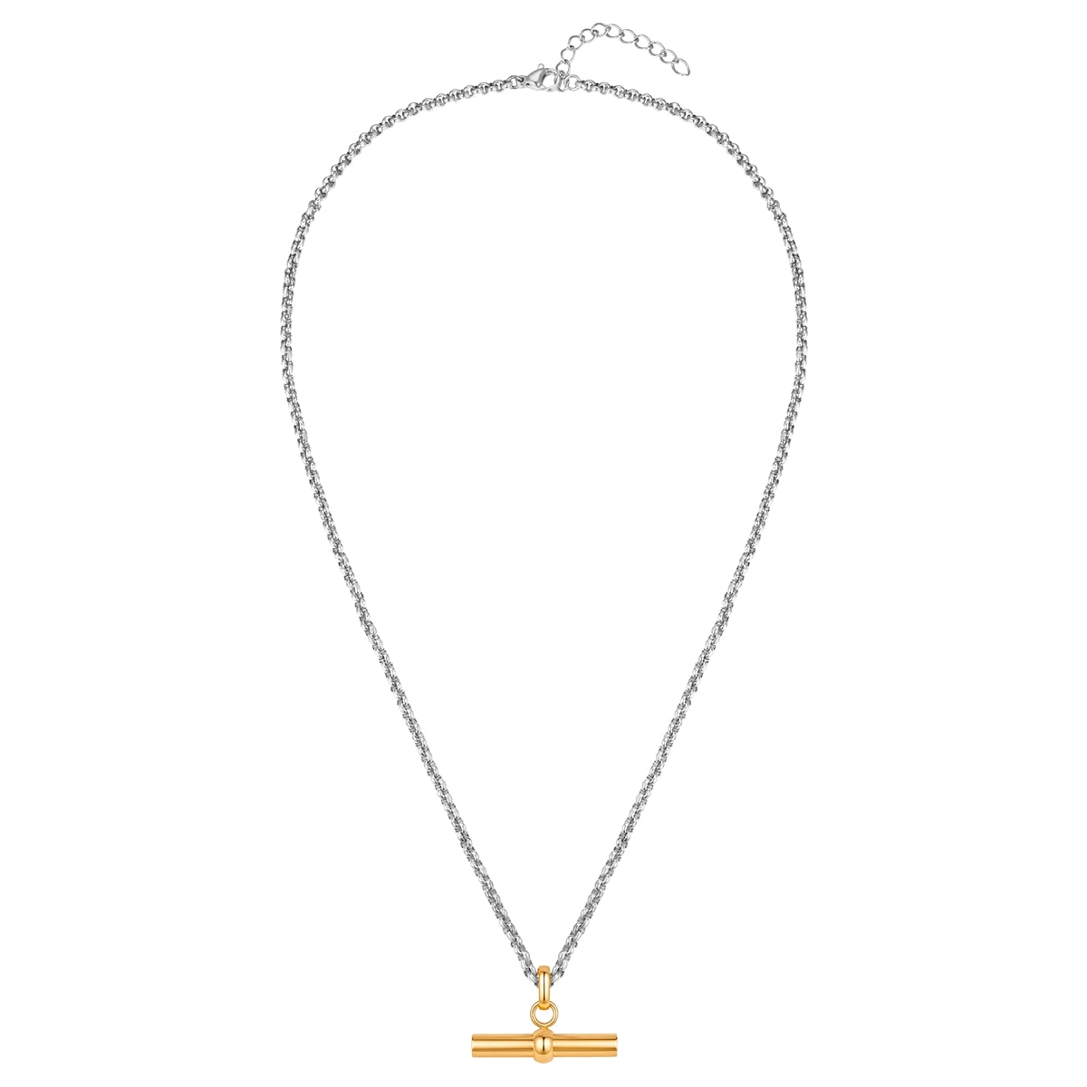 Kette mit Anhänger Edelstahl bicolor