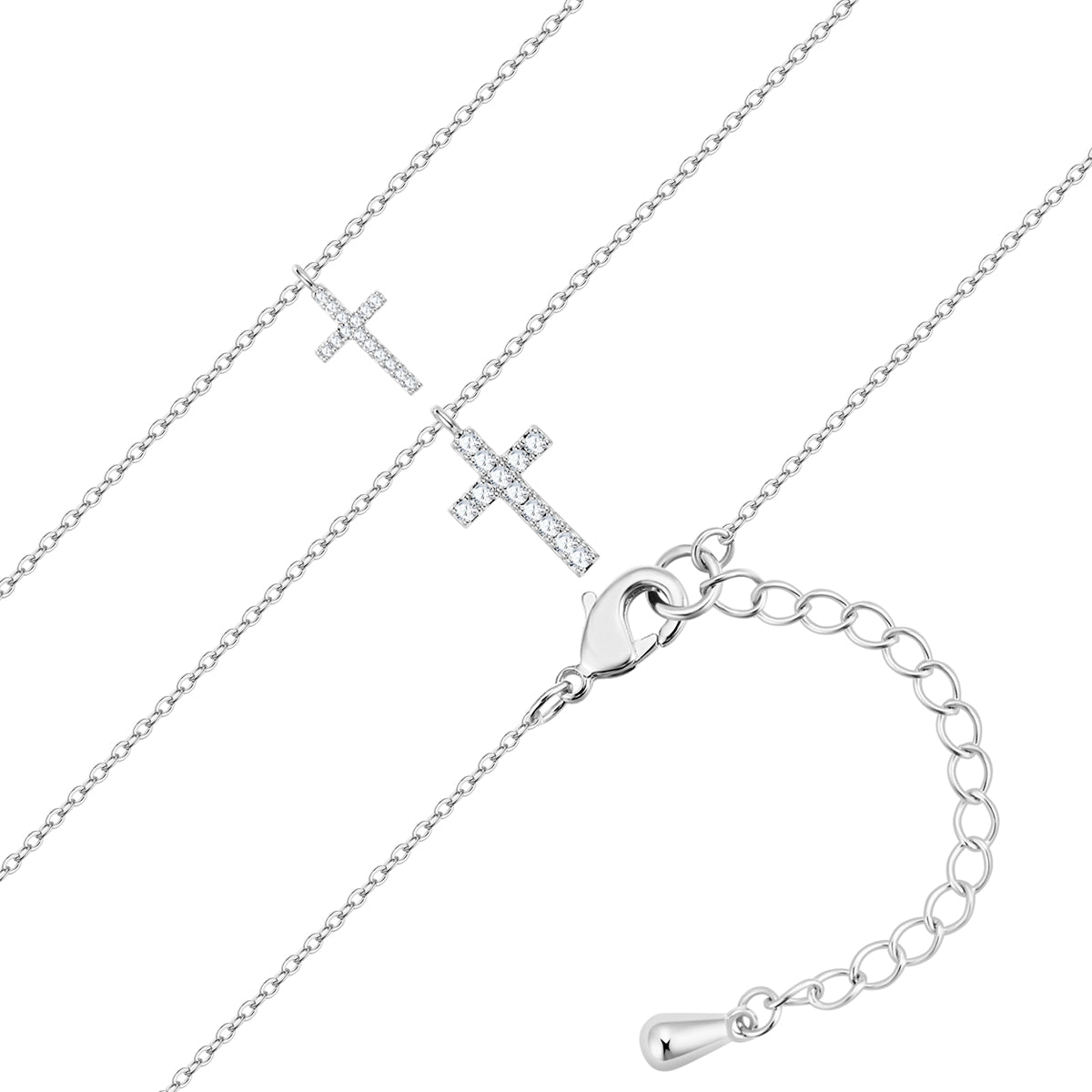 Kette mit Anhänger Zirkonia weiß
